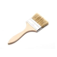 3" Wide Flat Brush with Natural Bristles and Wooden Handle