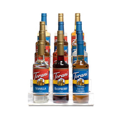 4 Tier Clear Acrylic Coffee Syrup Holder, 12 Bottle