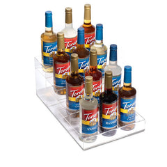 4 Tier Clear Acrylic Coffee Syrup Holder, 12 Bottle