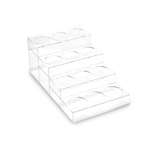 4 Tier Clear Acrylic Coffee Syrup Holder, 12 Bottle