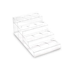 4 Tier Clear Acrylic Coffee Syrup Holder, 12 Bottle