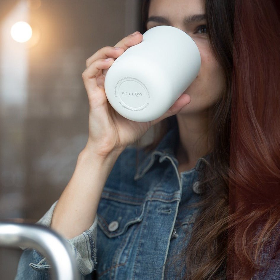 12 oz Carter Wide Travel Mug - White