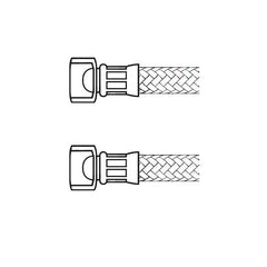 1/4" F x 1/4" F BSP 30 cm (11.8") Stainless Steel Water Supply Hose - FC